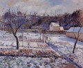 l hermitage pontoise snow effect 1874 Camille Pissarro scenery
